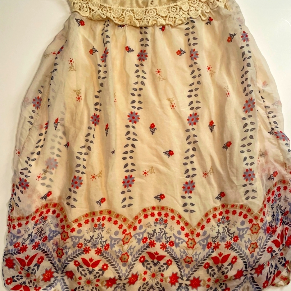 Vintage GIUSY MADE IN ITALY  Stretch Lagenlook Flowers with Lace so soft